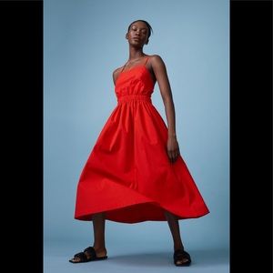 NWT H & M back laced dress in red